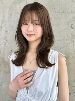 ミディアム ✨透明感カラー/縮毛 恵比寿HAYATO✨のヘアスタイル