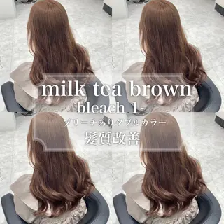 カラー 🤍ブリーチなし ブラウンhimi🤍のヘアスタイル