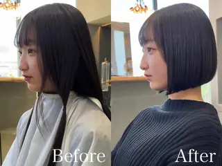 ショート カラー 縮毛矯正×艶髪カラー 髪質改善/三ツ木のヘアスタイル