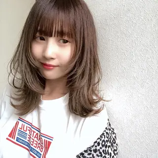 ミディアム カラー パーマ ヘアアレンジ キッズ ネイル マツエク・マツパ 🫧umu.🫧韓国 /レイヤー/ハッシュのヘアスタイル