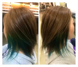 ミディアム カラー ヘアアレンジ 烏山 達也のヘアスタイル