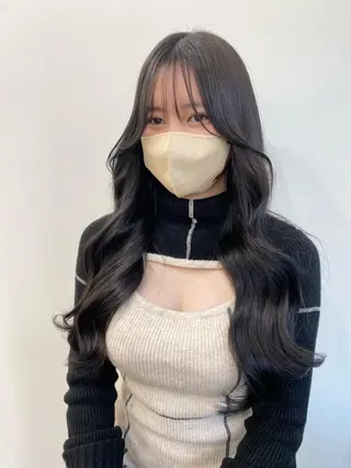 ロング カラー 韓国風×透明感カラー 髪質改善オタベシンヤのヘアスタイル