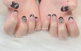 ネイル 23時まで❤︎韓国、 ワンホンネイルのネイルデザイン