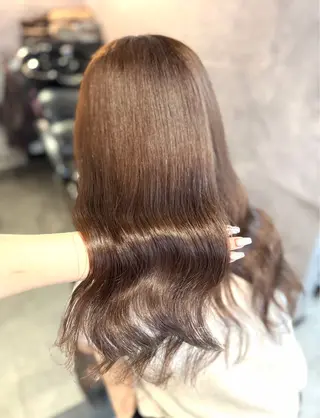 セミロング カラー 🩶鈴木茉奈🩶艶髪 /透明感/暖色カラーのヘアスタイル