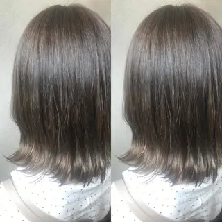 ミディアム カラー 小栗 麻衣のヘアスタイル