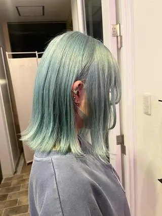 ミディアム カラー ヘアカラー&縮毛矯正 STAR☆RIVERのヘアスタイル