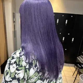 カラー セミロング ♡韓国ヘア♡ ブリーチ✨ハイトーンのヘアスタイル
