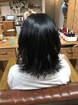 ミディアム カラー パーマ ヘアアレンジ 暖色ボブ 🍊rikakoのヘアスタイル