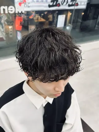 ミディアム パーマ メンズ 🏁メンズパーマ/ RYOYAのヘアスタイル