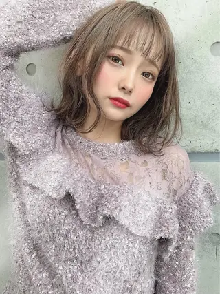 ミディアム カラー 🩶透髪×モテ髪🩶 池袋SHE🏹🩶のヘアスタイル