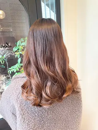 ロング カラー パーマ ヒナ/酸性ストレート ・艶カラー🌿のヘアスタイル