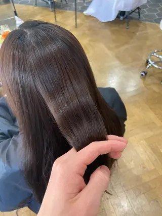 セミロング カラー パーマ 地毛風縮毛矯正 /ニュアンス/はるたのヘアスタイル