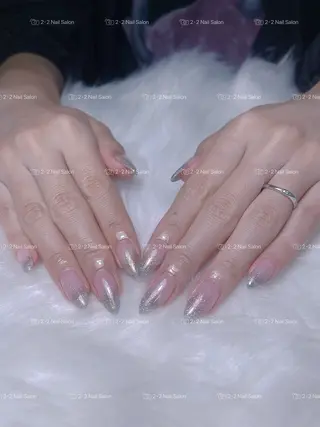 カラー Shis_🦄shi 韓国風キラキラネイルのネイルデザイン