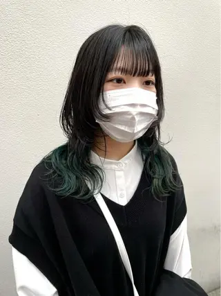 ミディアム カラー ヘアアレンジ 〽️magico/ ウルフDaiki〽️のヘアスタイル