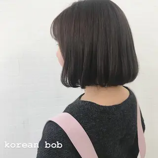 ミディアム カラー オリーブ/アッシュ やわらか透明感カラーのヘアスタイル