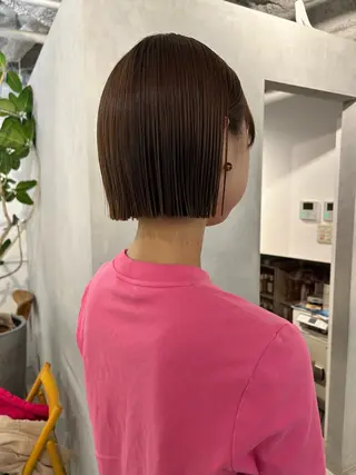 ショート カラー 切りっぱなしBOB 職人💜Anzuのヘアスタイル