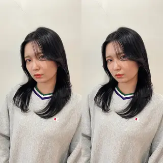 セミロング カラー mopa_kaede ナチュラル/レイヤーのヘアスタイル