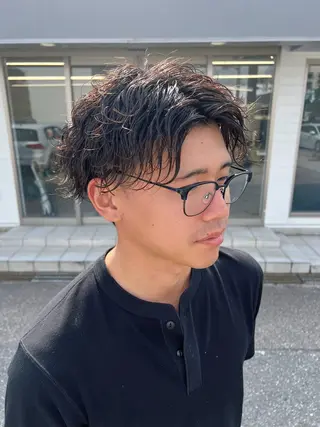 ショート パーマ メンズパーマ特化/髪 質改善艶カラー/椿原のヘアスタイル