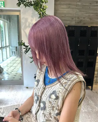 ミディアム ササキカズマ〻透明感 〻色落ち〻赤み消しのヘアスタイル