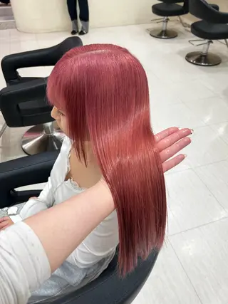 ロング カラー ヘアアレンジ 韓国レイヤー＆ピンク 艶髪🩶maikoのヘアスタイル
