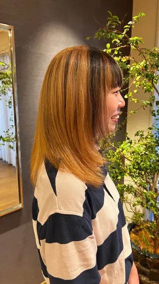 セミロング 竹村 アカリのヘアスタイル