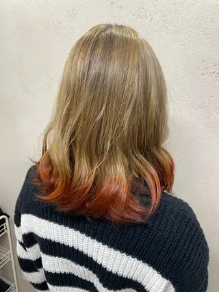 ロング カラー 中目黒ブリーチカラー ボブ橋本青輝のヘアスタイル