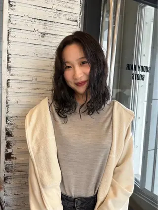 セミロング カラー パーマ 名古屋カラー/ ななほ🌷⋆⭒˚のヘアスタイル