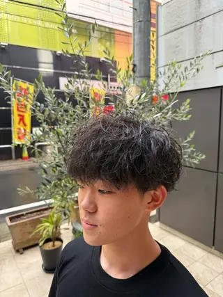 ミディアム パーマ メンズ メンズカット、パーマ 特化美容師🌀/高田の眉毛・アイブロウイメージ