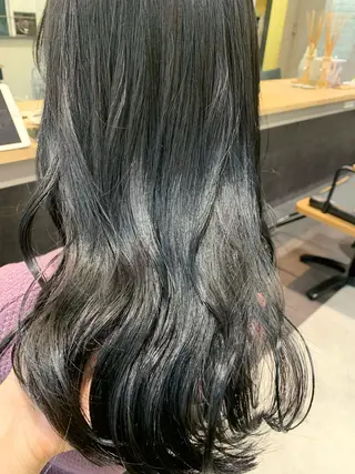 セミロング カラー hub hair レイヤー/透明感のヘアスタイル