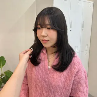 セミロング MIDORI🎀 透明感/ベージュのヘアスタイル