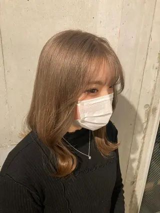 ミディアム カラー 髪質改善.縮毛矯正 ×韓国ヘアyukiのヘアスタイル