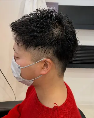 ショート パーマ メンズ カワクボ ハルキのヘアスタイル