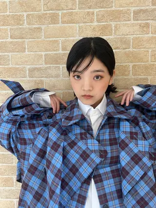 ショート シャドウパーマ／骨格 矯正カット　トモキのヘアスタイル