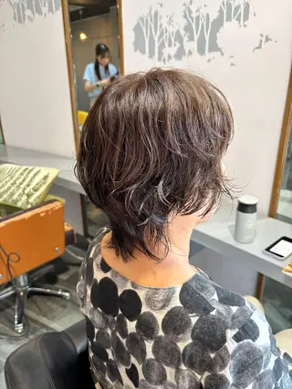 ミディアム パーマ 杉山 晃太のヘアスタイル