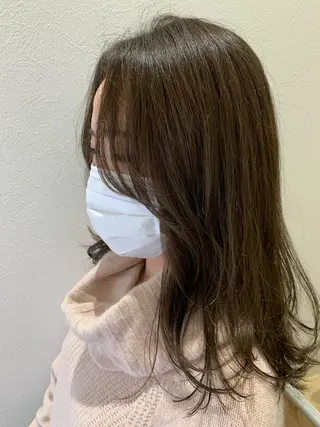 セミロング カラー hub hair レイヤー/透明感のヘアスタイル