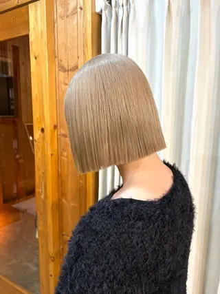 カラー まろみ暖色×ボブ ×chia🕯のヘアスタイル
