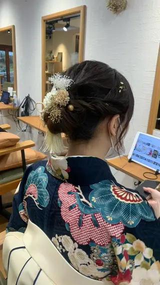 ヘアアレンジ ショート🌼パーマ 本間正子のヘアスタイル