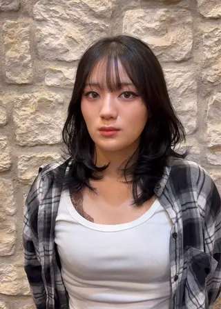 セミロング カラー 町田/レイヤーカット ハッシュカット/八木のヘアスタイル