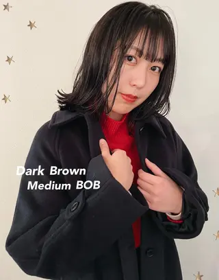ミディアム カラー 市川 千夏のヘアスタイル