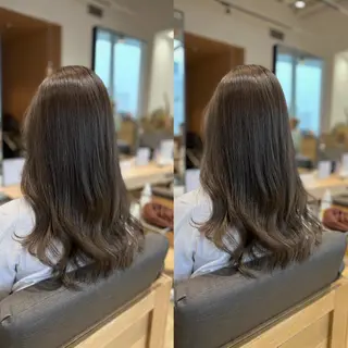 ロング カラー 韓国風・ブリーチなし ・あり後藤 一斗店長のヘアスタイル