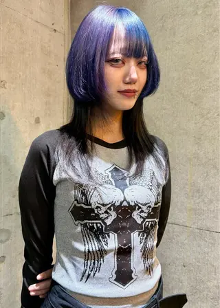 セミロング カラー ヘアアレンジ キッズ 艶髪/ハイトーン /masami🩵のヘアスタイル