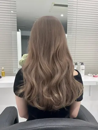 ロング カラー Airi 韓国y2k ハイレイヤーのヘアスタイル