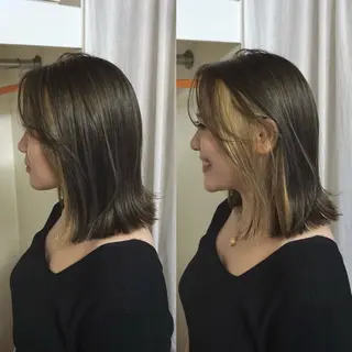 ミディアム カラー 小林 かんなのヘアスタイル
