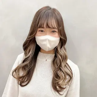 ロング カラー 髪質改善⌇透明感 カラー⌇川上葵のヘアスタイル