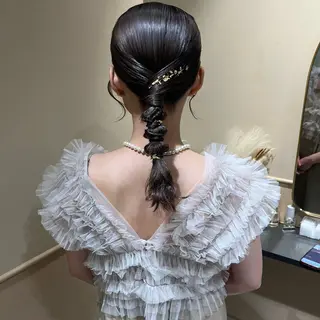 セミロング ヘアアレンジ 🫧tomoka 透明感カラー🫧のヘアスタイル