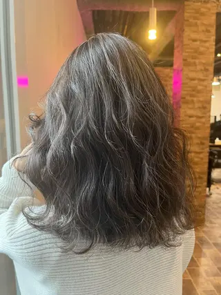 ミディアム カラー ヘアカラー&縮毛矯正 STAR☆RIVERのヘアスタイル