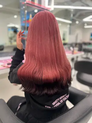 ロング カラー ガーリー♡女の子っぽ ヘア♡ピンクカラー♡のヘアスタイル