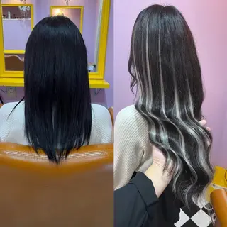 ロング シール＋ちび編み込み エクステ梅田🐨のヘアスタイル