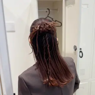 ロング ヘアアレンジ 縮毛矯正+モテカラー 🎀✨MIHOのヘアスタイル