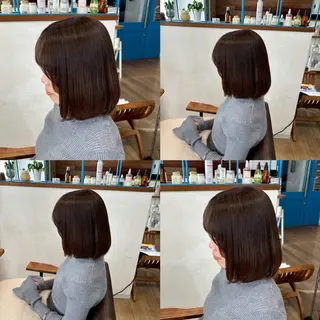 ショート カラー RINNO🌷透明感 カラー/縮毛矯正のヘアスタイル